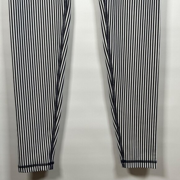All Fenix Women's XS Striped Leggings Blue White Colorblock High Rise Activewear - Picture 3 of 15